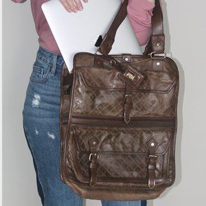 L.A.M.B. Brown Leather Monogram Bag